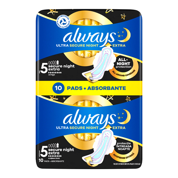 Always Σερβιέτες Ultra 10τεμ. Secure Night Extra