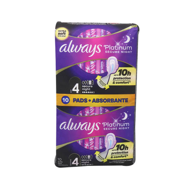 Always Σερβιέτες Ultra Platinum 10τεμ. (Secure Night)