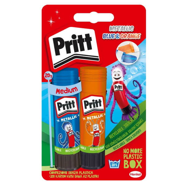 Pritt Κόλλα Stick Metallic Blue & Orange 2x20gr