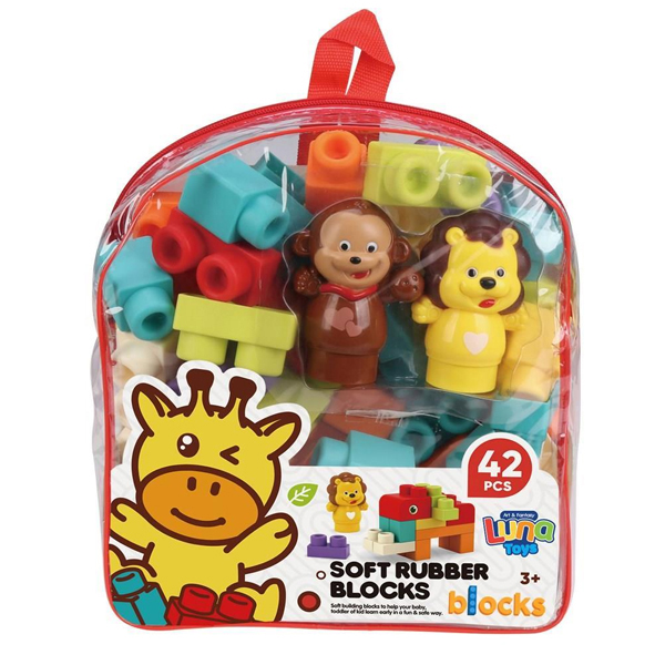 Τουβλάκια Luna Toys Μαλακά Σε Τσαντάκι 42 Τεμαχίων, 23,5X8,5X26,5 εκ.