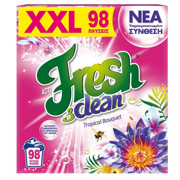 ACTIFRESH & CLEAN Σκόνη Πλυντηρίου 4.120gr (98 μεζ.)