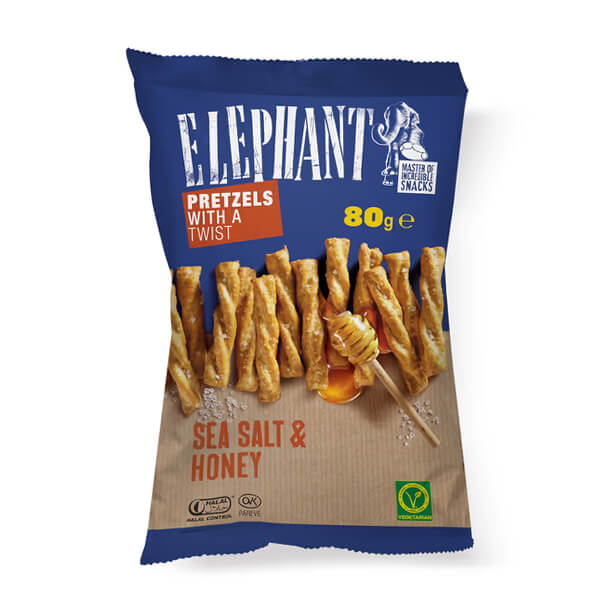 Elephant Twisted Pretzel 80gr (Θαλασσινό Αλάτι & Μέλι)