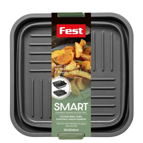 Fest Smart Τετράγωνο Ταψί Σιλικόνης Αναδιπλούμενο 22x22x6cm