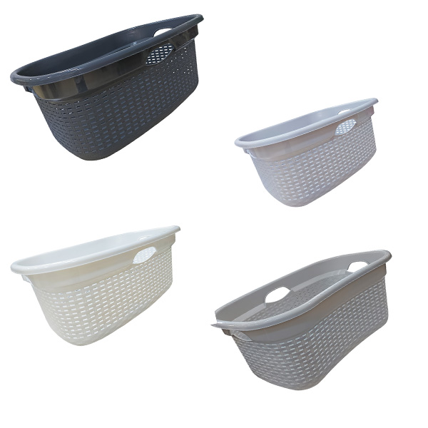 Καλάθι Άπλυτων Οβάλ Rattan 4 Χρώματα 50lt 64x42x25 cm