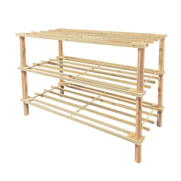 Ξύλινη Παπουτσοθήκη 3 Ράφια 63x26x48,5cm