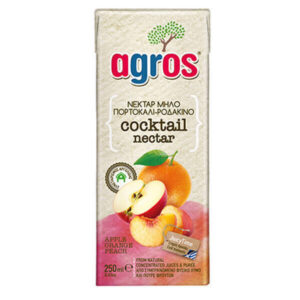 AGROS Χυμός 250ml (Κοκτέιλ Φρουτοποτό) (Μήλο-Πορτοκάλι-Ροδάκινο)