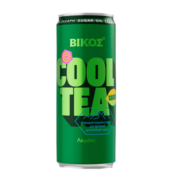 Βίκος Cool Tea Zero Κουτί 330ml (Πράσινο με Λεμόνι)