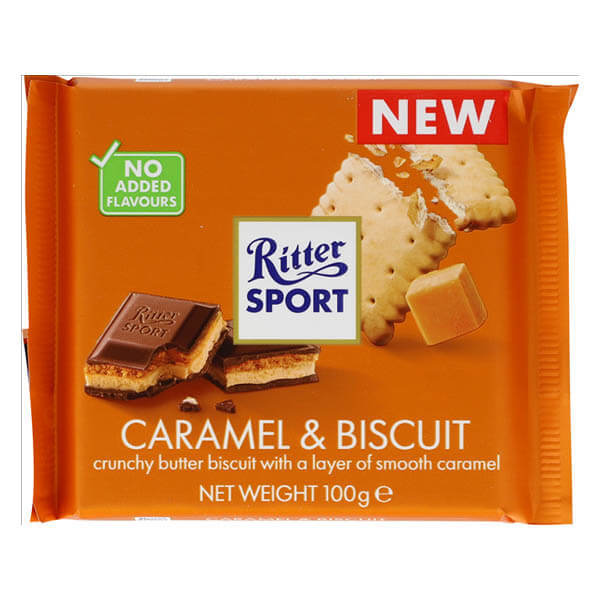 Σοκολάτα Ritter Sport Γάλακτος Με Μπισκότο Και Καραμέλα 100gr