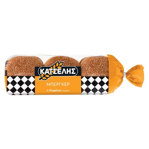 Κατσελής Ψωμάκια για Μπέργκερ 480gr (6τεμ.)