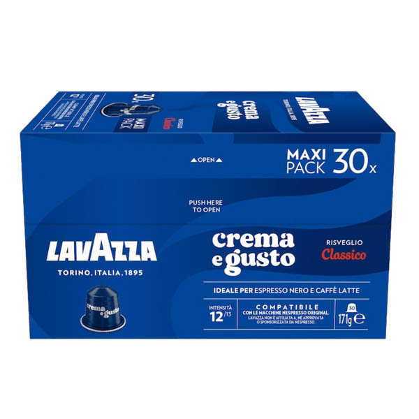 Caps Nespresso Crema Gusto Lavazza 30 Τεμάχια