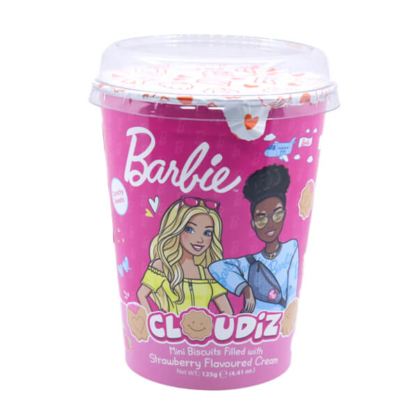 Barbie Υγρό Γεμιστά Μπισκότα 125gr (Φράουλα)