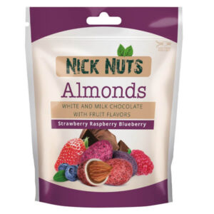 Nick Nuts Αμύγδαλα με Λευκή Σοκολάτα & Σοκολάτα Γάλακτος Φράουλα, Σμέουρο, Μύρτιλο 100gr