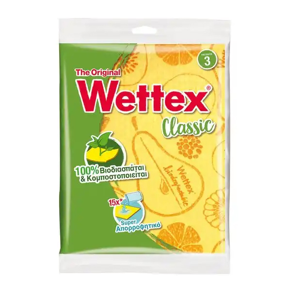 Wettex No 1 Υγρή Σπογγοπετσέτα (3τμχ)