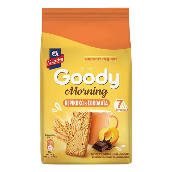 Αλλατίνη Goody Morning Μπισκότα 160gr - Βερίκοκο και Σοκολάτα