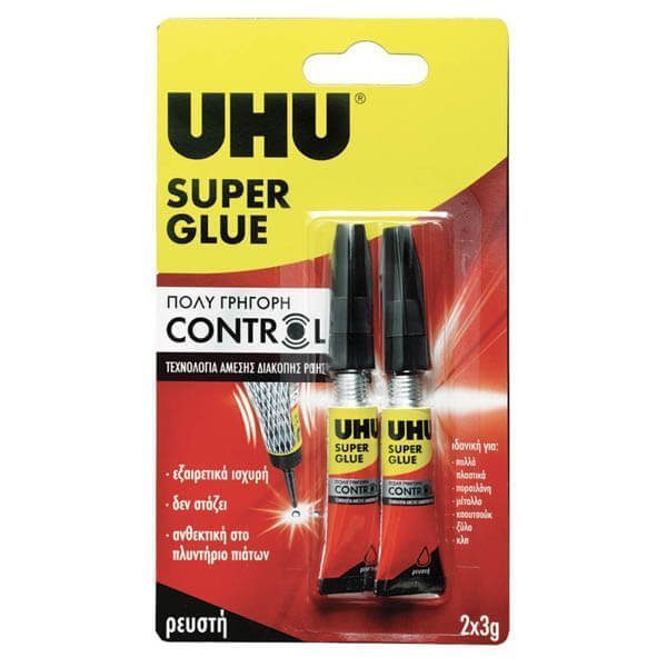 UHU Super Glue Κόλλα Στιγμής - 2τεμ *3gr