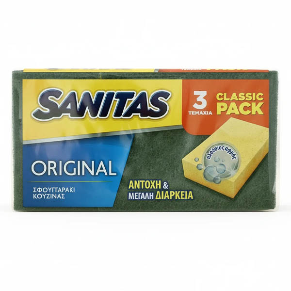 Sanitas Σφουγγαράκι Κουζίνας 3τεμ. Original