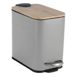 Μεταλλικό Πεντάλ με Bamboo Καπάκι 5L 25x14x28 Γκρι