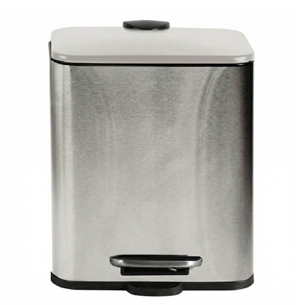 Μεταλλικό Πεντάλ Κάδου - 5L 25x14x28 Ασημί Ματ