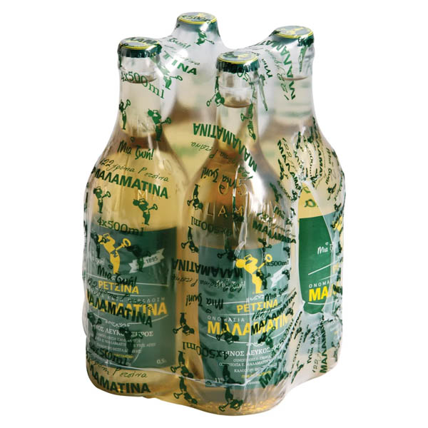 Μαλαματίνα Ρετσίνα 4x500ml - Επιστρεφόμενη Φιάλη (Περιεχόμενο)