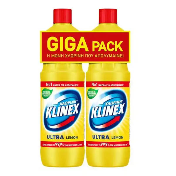 Klinex Χλωρίνη Παχύρρευστη (Λεμόνι) 2x750ml