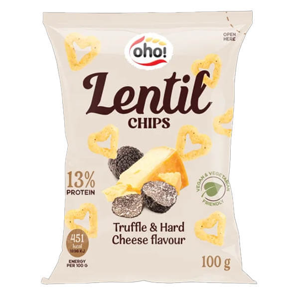 3Α OHO! Lentil Chips 100gr (Τρούφα & Σκληρό Τυρί)