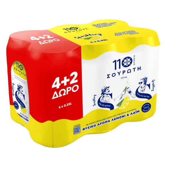 Σουρώτη Κουτί Λεμόνι & Λάιμ 330ml (4+2 Δώρο)