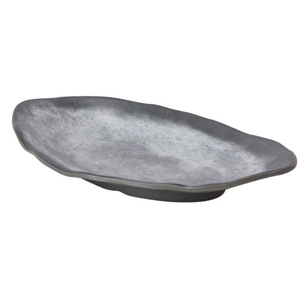 Πιατέλα Μελαμίνης Οβάλ Γκρι Ανοιχτό 27.8x14x4.2cm