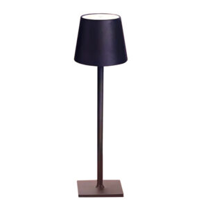 Lamp06 Επιτραπέζιο Επαναφορτιζόμενο Φωτιστικό 3πλου Φωτισμού, Αφής, Ρυθμιζόμενης Έντασης, Φ11x35cm, Black Matte