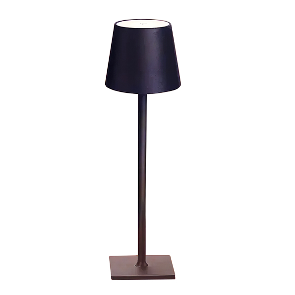 Lamp06 Επιτραπέζιο Επαναφορτιζόμενο Φωτιστικό 3πλου Φωτισμού, Αφής, Ρυθμιζόμενης Έντασης, Φ11x35cm, Black Matte