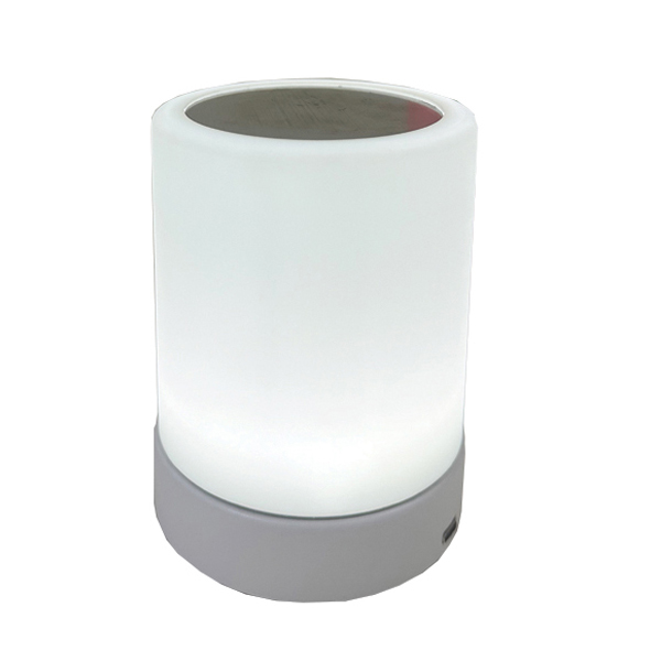 Lamp03 Επιτραπέζιο Επαναφορτιζόμενο Φωτιστικό 3πλού Φωτισμού, Αφής, Ρυθμιζόμενης Έντασης, φ10χ13cm, Silver Matte