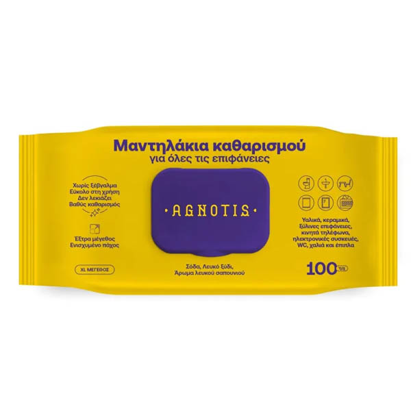 Agnotis Μαντηλάκια Καθαρισμού Επιφανειών 100τεμ.