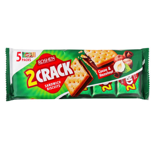 Roshen 2 Crack Μπισκότα 190gr (Κακάο - Φουντούκια)