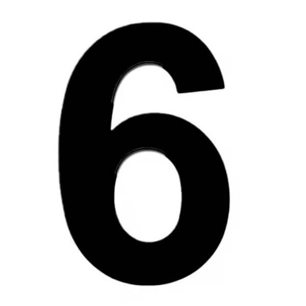 Αριθμός Διεύθυνσης Μαύρο "6" 5x8cm