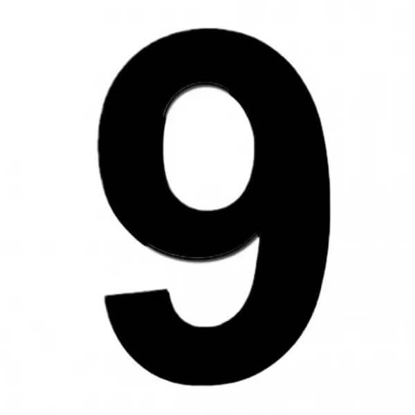 Αριθμός Διεύθυνσης Μαύρο "9" 5x8cm