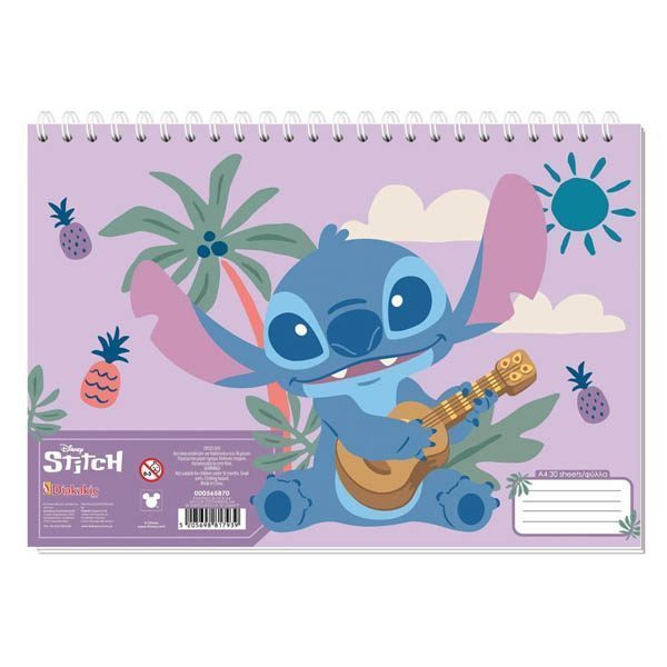 Μπλοκ Ζωγραφικής Lilo & Stitch Α4 30 Φύλλα 2 Σχέδια