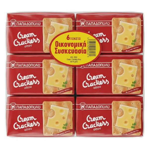 Παπαδοπούλου Cream Crackers 6x140gr