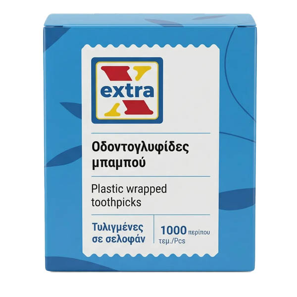 Extra Οδοντογλυφίδες Bamboo Συσκευασμένες 1000τεμ.
