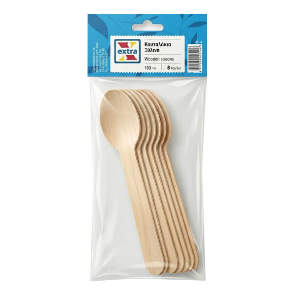 Ξύλινα Κουταλάκια 16cm (8τμχ)