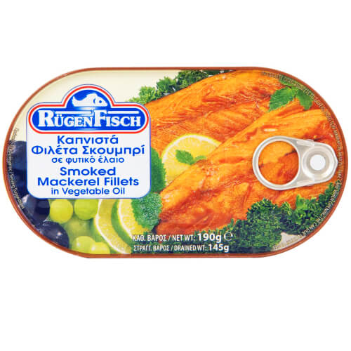 Rugen Φιλέτο Σκουμπρί Καπνιστό 190gr (Σε Σπορέλαιο)