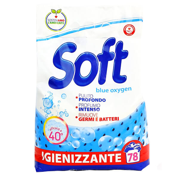 Soft Σκόνη Πλυντηρίου 78μεζ. (3,9kg) - Blue Oxygen