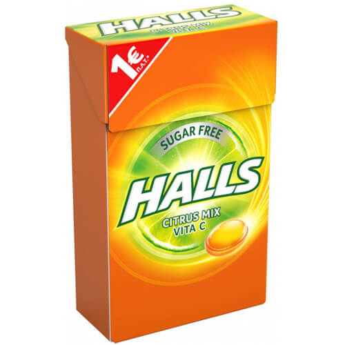 Halls Καραμέλες 12x28gr Citrus Mix Sugar Free Κουτί