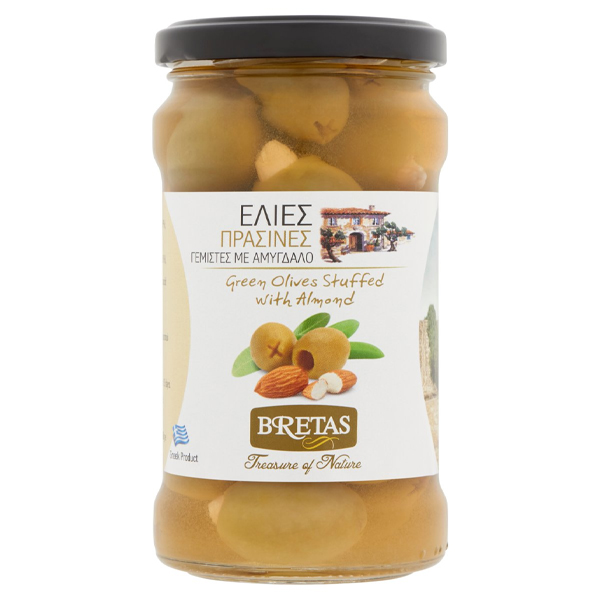 Μπρέτας Ελιές Πράσινες Γεμιστές 314ml (Αμύγδαλο) (Βάζο)