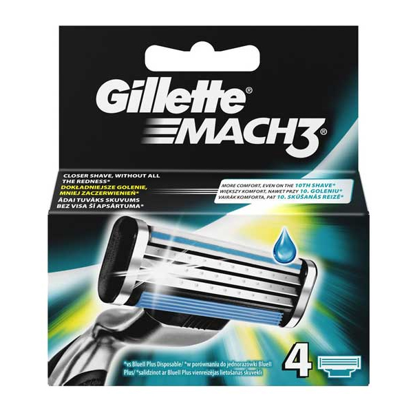 Gillette Ανταλλακτικά Ξυραφάκια 4τεμ. Mach 3