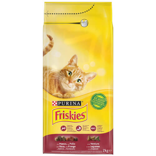 Friskies Γατοτροφή Κροκέτα 2kg (Βοδινό-Κοτόπουλο-Λαχανικά)