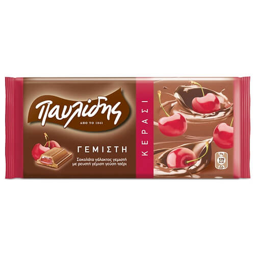Παυλίδης Σοκολάτα Γεμιστή 100gr (Κεράσι)
