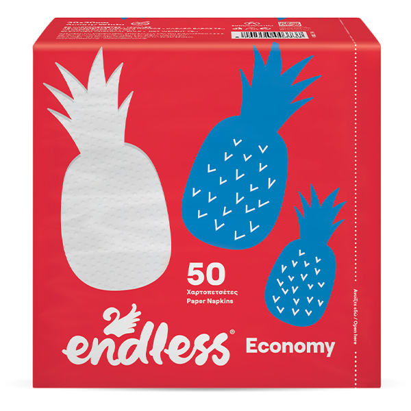 Endless Χαρτοπετσέτα Economy 50τεμ. (30x30cm) Λευκή
