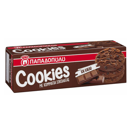 Παπαδοπούλου Cookies 180gr - Κακάο & Κομ. Σοκολάτας