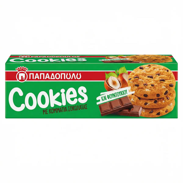 Παπαδοπούλου Cookies 180gr (Σοκολάτα-Φουντούκι)