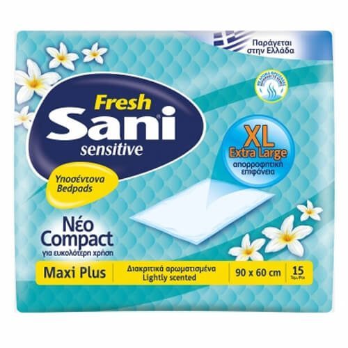 Sani Υποσέντονα - 15τεμ. (90x60cm) Maxi Plus Fresh