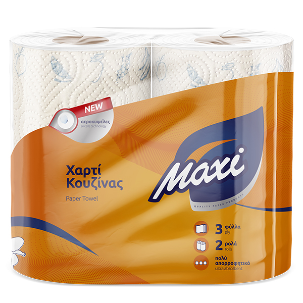 MAXI Χαρτί Κουζίνας 3φυλλο 54Φ 2 Ρολά